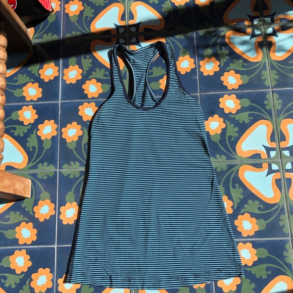 Cool Racerback Hyper Stripe Moon/Inkwell Lululemon - Picture 1 of 3